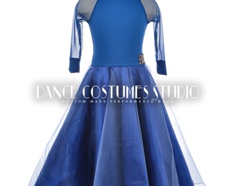 Pre-teen ballroom, Dance ballroom dress for kids, Latin Ballroom Competition dress, Standard dance dress,  Three piece Dress