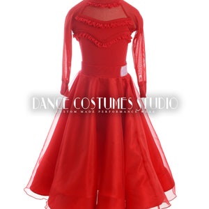 Pre-teen ballroom, Dance ballroom dress for kids, Latin Ballroom Competition dress, Standard dance dress,  Three piece Dress