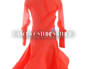 Pre-teen ballroom, Dance ballroom dress for kids, Latin Ballroom Competition dress, Standard dance dress,  Three piece Dress