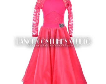 Pre-teen ballroom, Dance ballroom dress for kids, Latin Ballroom Competition dress, Standard dance dress,  Three piece Dress