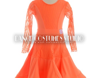 Pre-teen ballroom, Dance ballroom dress for kids, Latin Ballroom Competition dress, Standard dance dress,  Three piece Dress