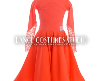 Pre-teen ballroom, Dance ballroom dress for kids, Latin Ballroom Competition dress, Standard dance dress,  Three piece Dress