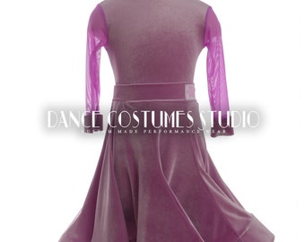Pre-teen ballroom, Dance ballroom dress for kids, Latin Ballroom Competition dress, Standard dance dress,  Three piece Dress