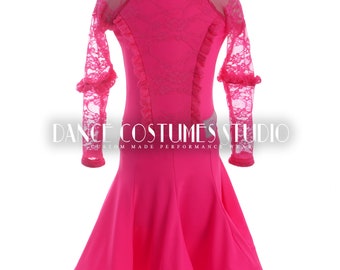 Pre-teen ballroom, Dance ballroom dress for kids, Latin Ballroom Competition dress, Standard dance dress,  Three piece Dress