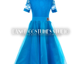 Pre-teen ballroom, Dance ballroom dress for kids, Latin Ballroom Competition dress, Standard dance dress,  Three piece Dress
