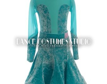 Pre-teen ballroom, Dance ballroom dress for kids, Latin Ballroom Competition dress, Standard dance dress,  Three piece Dress