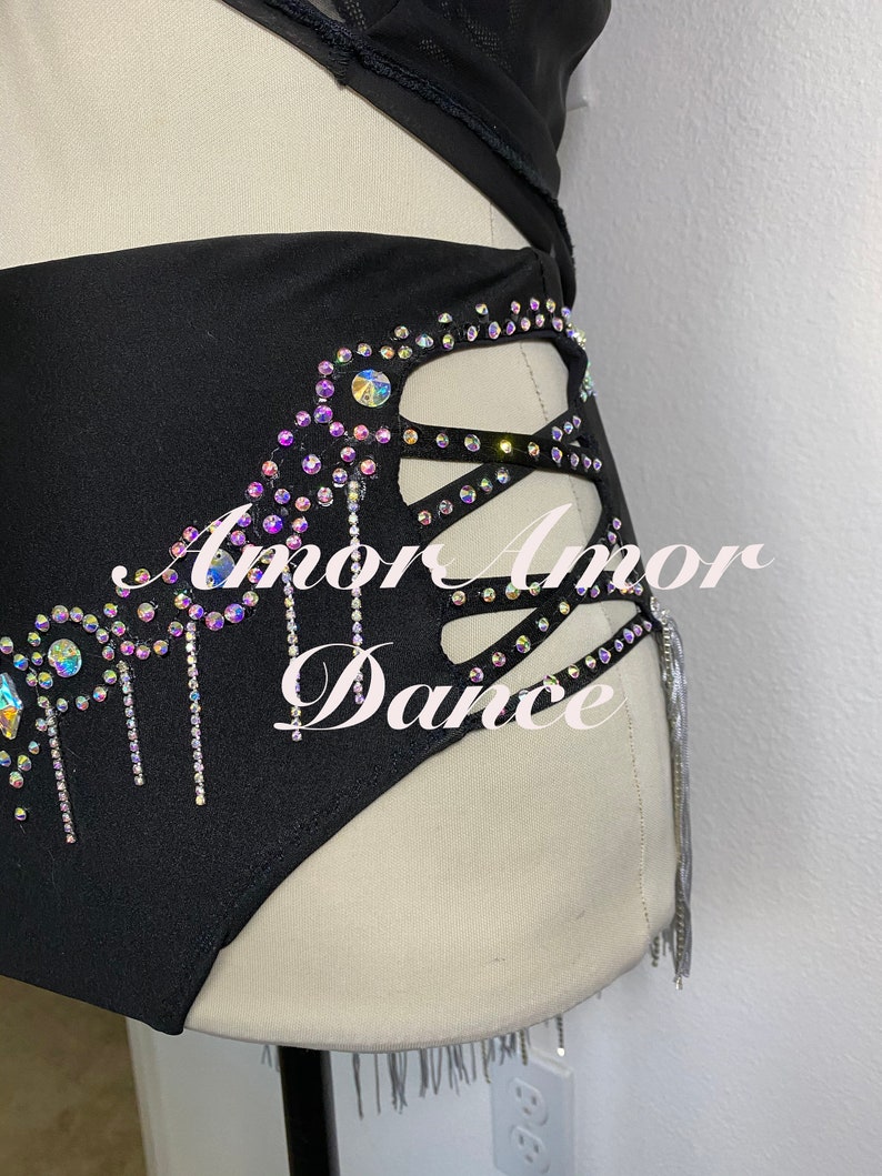 Two Piece Latin Ballroom Competition Dress Bachata Dance Etsy