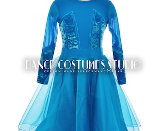 Pre-teen ballroom, Dance ballroom dress for kids, Latin Ballroom Competition dress, Standard dance dress,  Three piece Dress