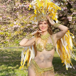 Gold-weißes Kabarett-Samba-Kostüm