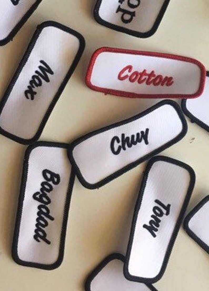 Custom Embroidered Uniform Patches 12 Name Rectangle Costume Etsy