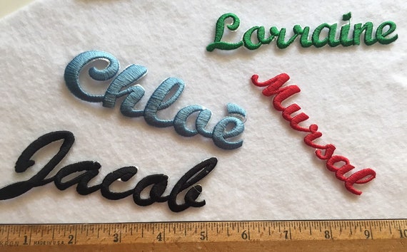 Embroidered Name Patches Free Style DIY Embroidery Script Names Custom Patches FreeStyle Any Color any Name Ironon Names
