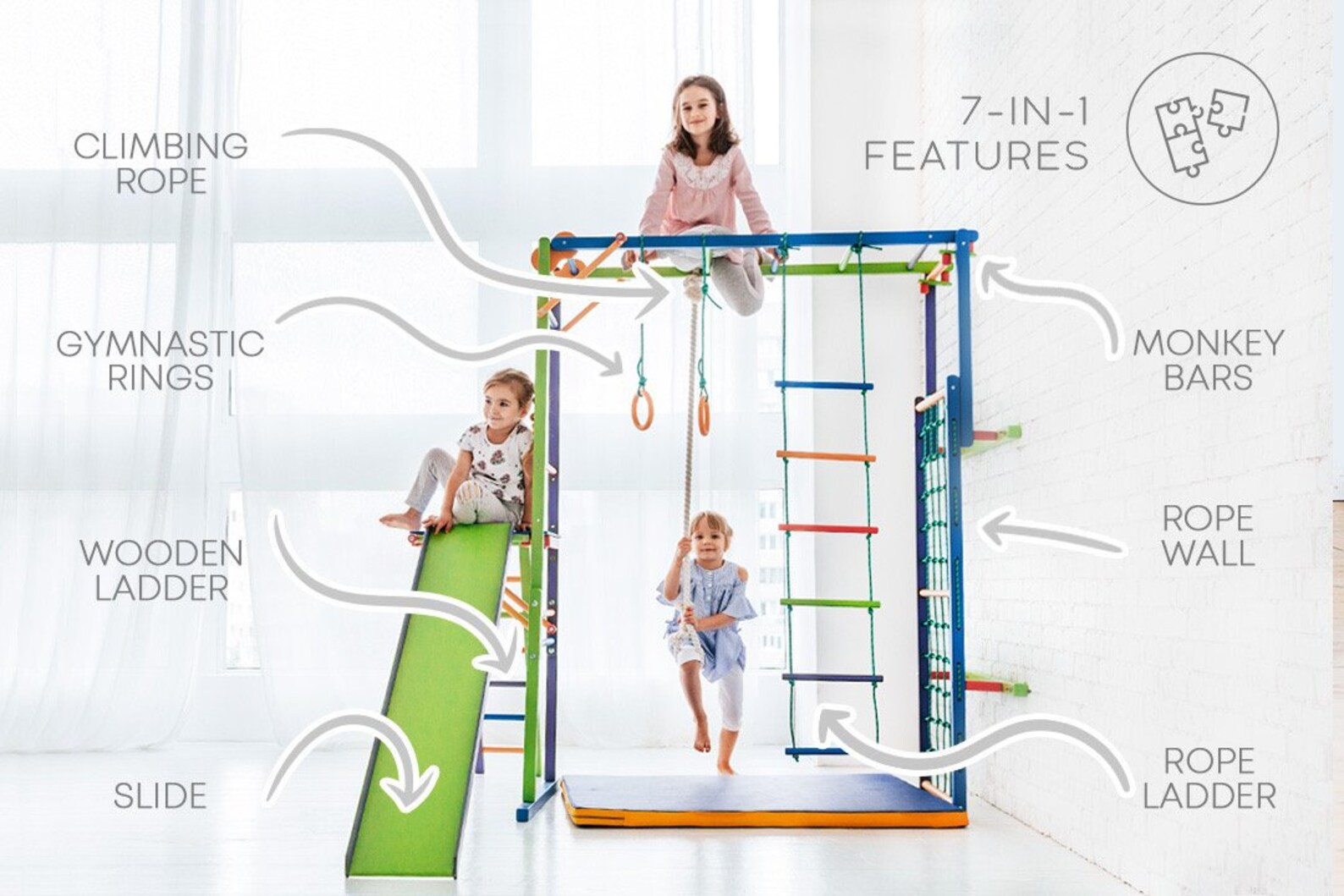 Kids Indoor Jungle Gym Foam Play Mat / Slide Gymnastic Etsy