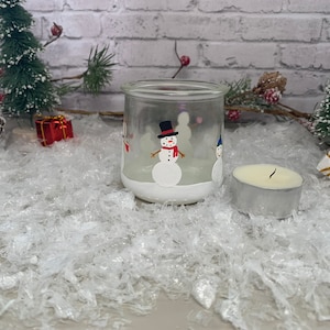 Candle holder - 2.5” hand-painted Christmas tea light holder