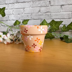 2.75” Hand-Painted Flower Pot- Bright Flower Planter