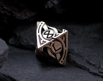 Atlantean D8 -  3d printed metal Dice - RPG dice - D20 - metal