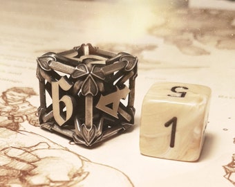 HUGE Iron Warden D6 -  3d printed metal Dice - RPG dice - D6 - metal