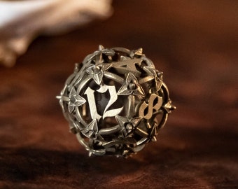 Iron Warden D12 -  3d printed metal Dice - RPG dice - D12 - metal