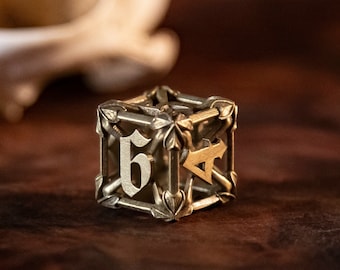 Iron Warden D6 -  3d printed metal Dice - RPG dice - D6 - metal