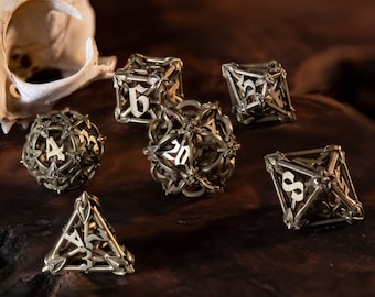 Iron Warden Dice Set: 3D Printed Metal RPG Dice
