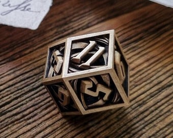 Mondweber D12 - 3d bedruckte Metallwürfele - RPG Würfel - D20 - Metall