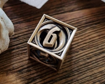 Mondweber D6 - 3d bedruckte Metallwürfele - RPG Würfel - D20 - Metall