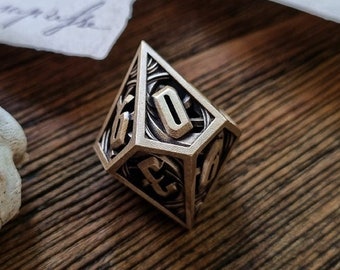 Mondweber D10 - 3d bedruckte Metallwürfele - RPG Würfel - D20 - Metall