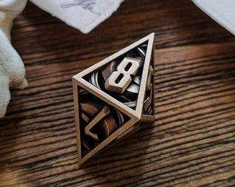 Moonweaver D8 -  3d printed metal Dice - RPG dice - D20 - metal