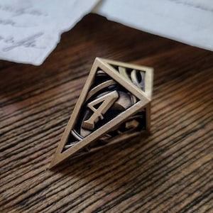 Moonweaver D4 - Dados de metal impresos en 3D - Dados RPG - D20 - metal