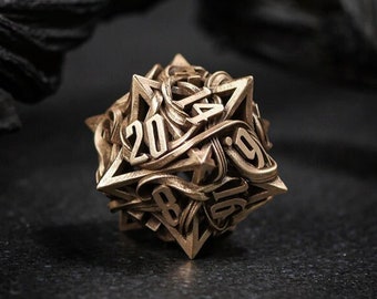 Yggdrasil D20: 3D Printed Metal RPG Dice