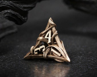 Kostki metalowe Yggdrasil D4: Kostki RPG drukowane w 3D