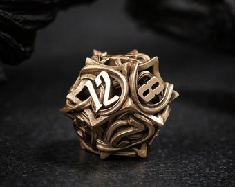 Υggdrasil D12 -  3d printed metal Dice - RPG dice - D20 - metal