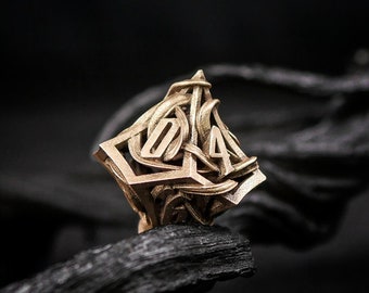 Υggdrasil D10-  3d printed metal Dice - RPG dice - D20 - metal