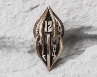 Golden Arcanum D12 -  3d printed metal Dice - RPG dice - D20 - metal