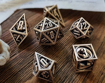 Moonweaver Dice Set - 3d gedruckte Metallwürfel - Rollenspielwürfel - W20 - Metal