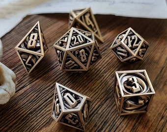 Moonweaver Dice Set -  3d printed metal Dice - RPG dice - D20 - metal