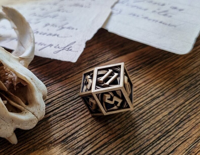 Moonweaver D12 3d printed metal Dice RPG dice D20 metal image 1