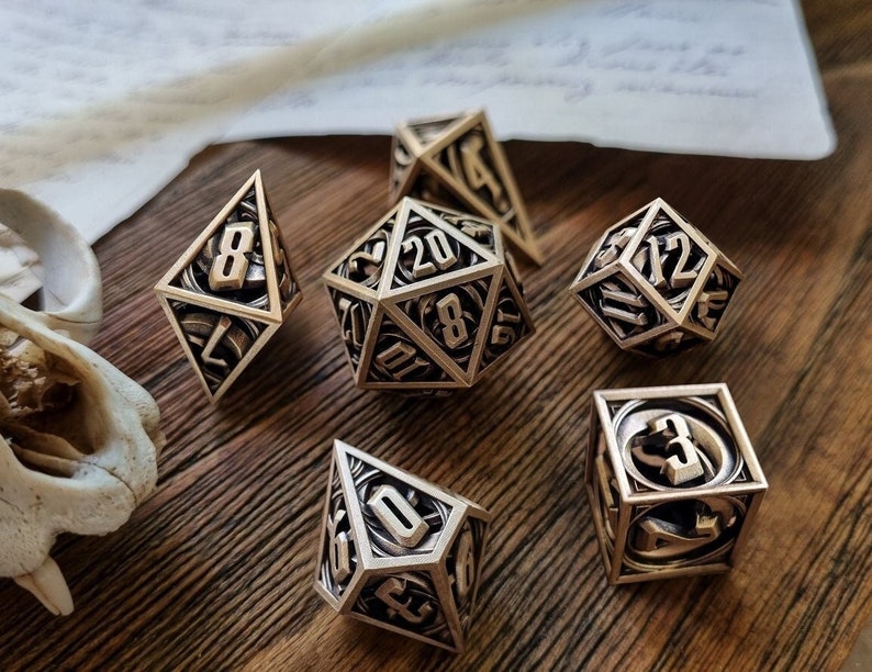 Moonweaver D12 3d printed metal Dice RPG dice D20 metal image 3