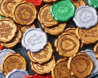 Custom Self-Adhesive Wax Seal Stickers for Wedding or Gift, Personalized Wax Seal Stickers for Gift, Initials Self-Adhesive Wax Seals