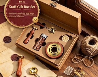 Custom Wax Seal Stamp Set with Any Initials or Logo, Personalized Sealing Stamp Kit for Wedding, Anniversary & Handmade Gifts