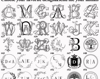 Custom Wedding Initials Wax Seal Stamp Kit, Any Logo Can Be Customized, Personalised Wax Seal Stamp kit for gift, Wax Stamp Kit Custom