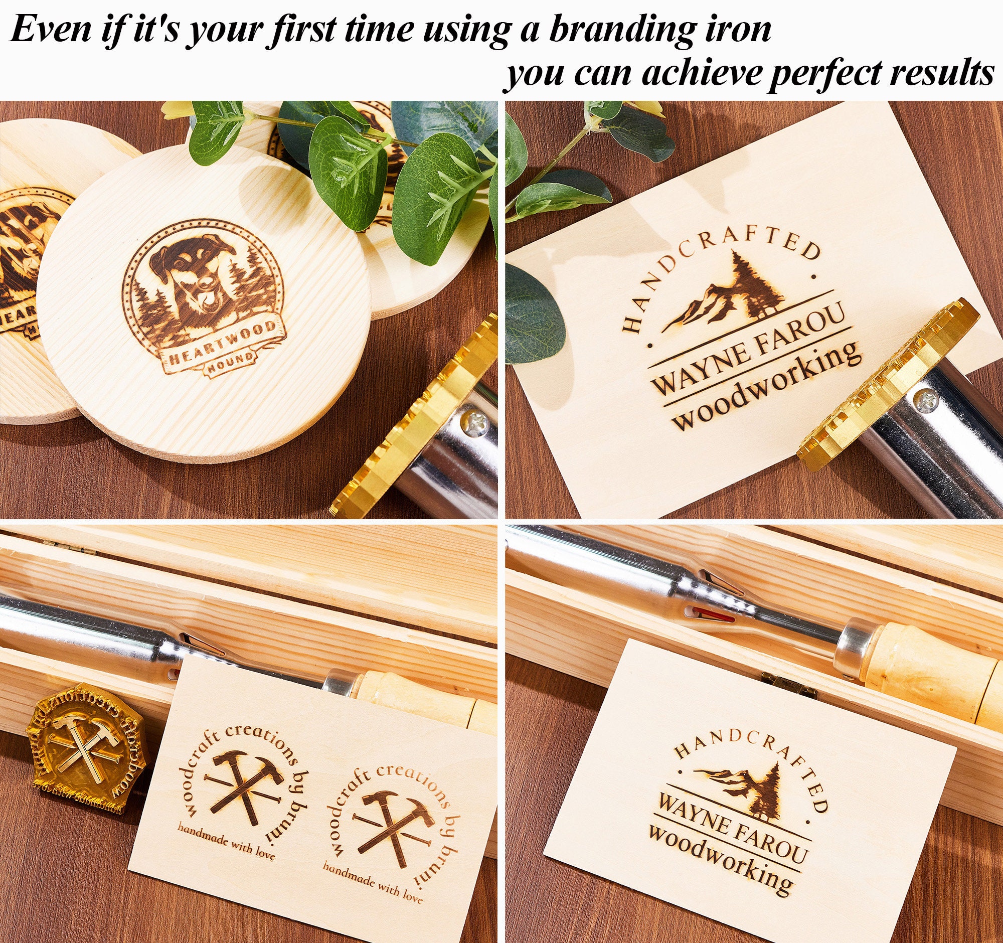 Personalized Electric Branding Iron For Wood & Leather, Custom Logo Metal Branding Iron For Wood Burning Stamp Leather Meat Handcrafted Design Weddings Personalized Gifts
