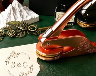 Custom Monogram Wedding Embosser Stamp - Personalized Any Logo Metal Embosser Stamp, Last Name Wedding Envelop Embosser