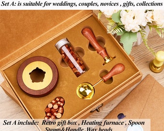 Custom embossed wax seal stamp for wedding , couples , Custom any logo , Personalised initial wax seal kit for gift , Wedding wax seal stamp