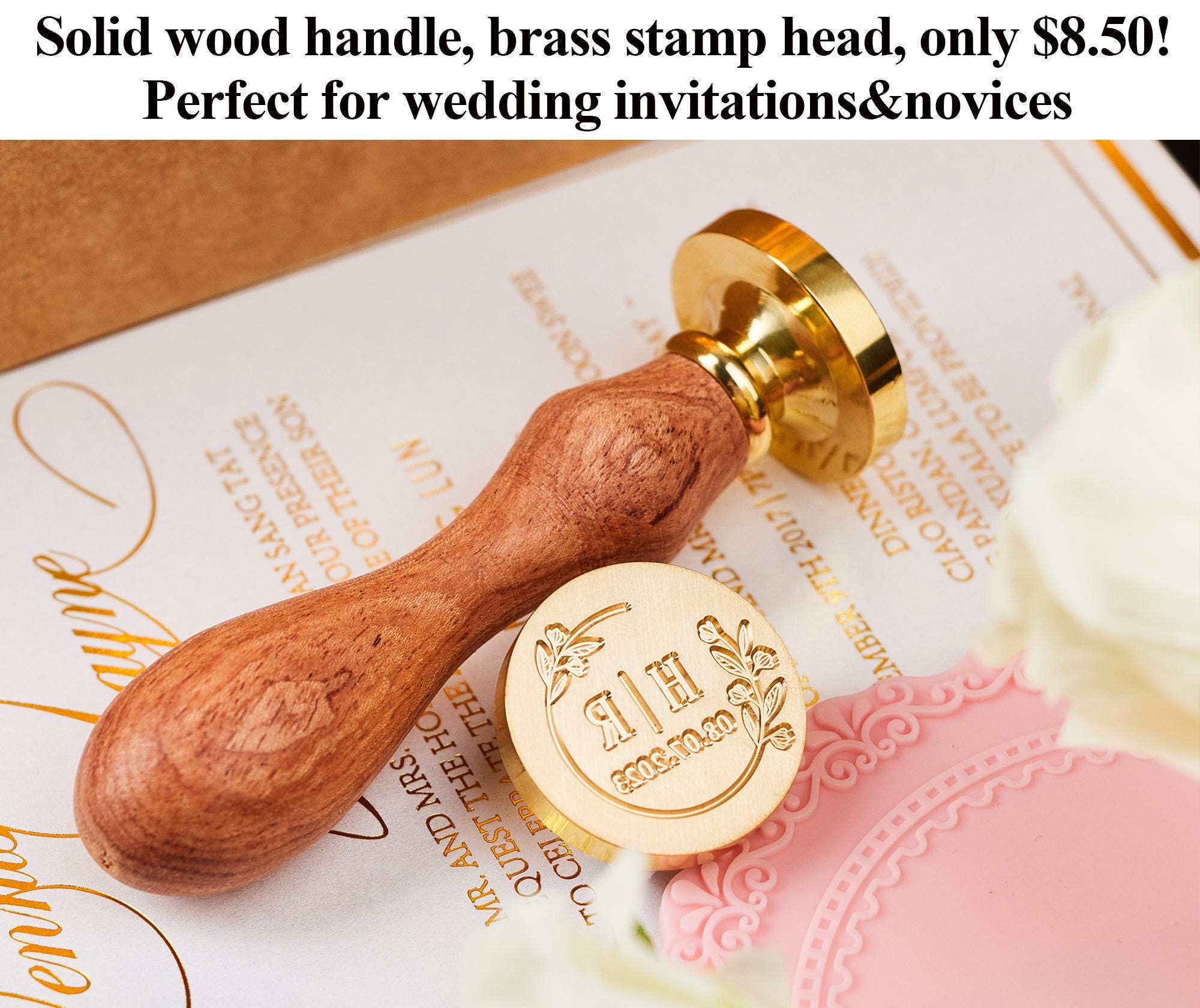 Custom Wedding Initials Wax Seal Stamp Kit, Any Logo Can Be Customized, Personalised Wax Seal Stamp kit for gift, Wax Stamp Kit Custom