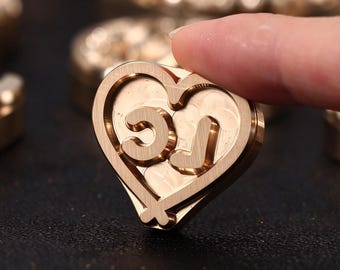 Custom Heart Outline Initials Wedding Branding Iron Stamp,Personalized Wood Leather Burning Stamp,Electric Tempreture Setting Heater -J93M