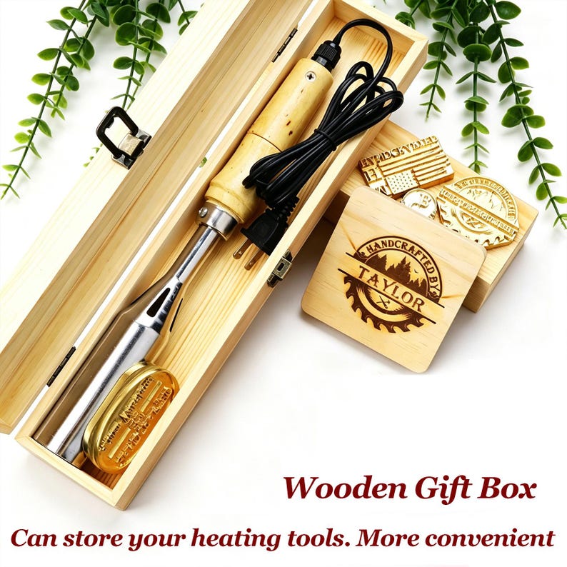 Custom Branding Iron for Woodworking, Personalized Adjustable Temp Electric Wood Burning Stamp for Gift, Wood Branding Iron Custom image 9