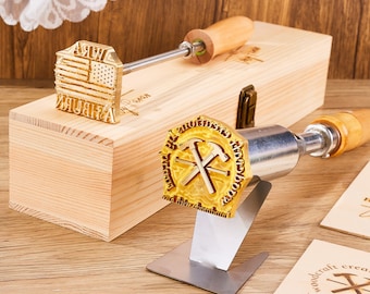 Custom wood branding iron for woodworkers , Any logo can be customized , Personalised wood burning stamp with electric heater