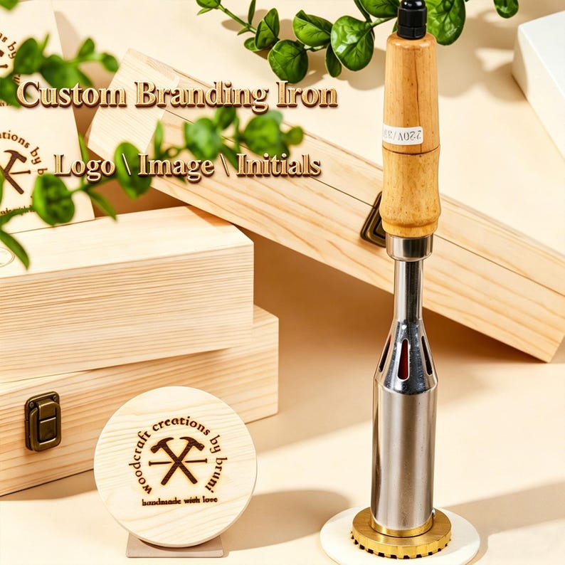 Custom Branding Iron for Woodworking, Personalized Adjustable Temp Electric Wood Burning Stamp for Gift, Wood Branding Iron Custom image 2