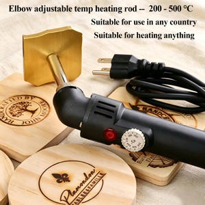 Custom Branding Iron for Woodworking, Personalized Adjustable Temp Electric Wood Burning Stamp for Gift, Wood Branding Iron Custom Temp-Adjustable Iron