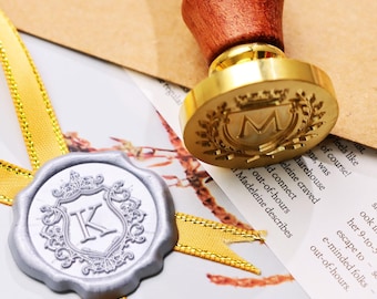 Custom Wax Seal Stamp Set for Gift & Wedding , Any Logo Can Be Engraved , Personalised Initial Wax Seal Kit , Wedding Wax Stamp Set Custom